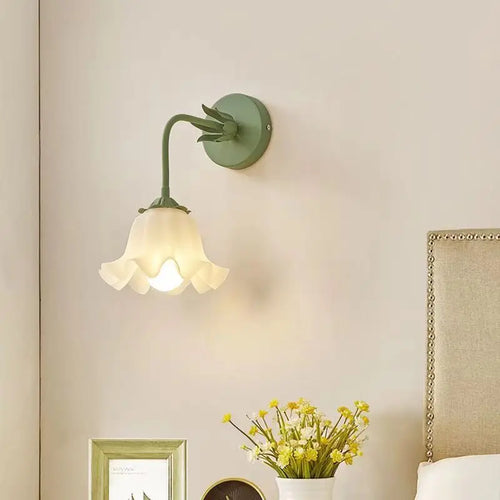 FrenchBloom - Bedroom Wall Lamp with Flower Design