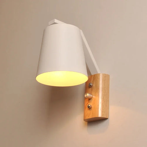 WoodLight - LED Wall Lamp with Switch Bedside Lamp Living Room Decoration