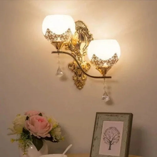 CrystalLuxe - Gold LED Wall Lamp Bedroom and Living Room Ambient Lighting