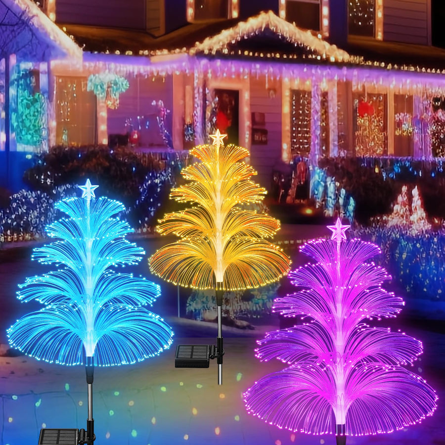 3-Pack Solar Jellyfish Lamps with Five Layers