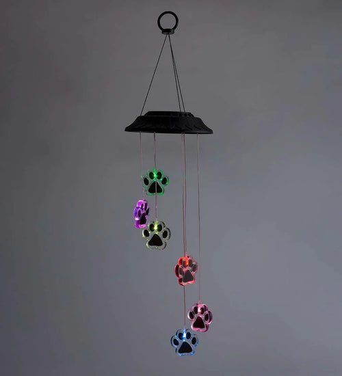 Paw Print Solar Wind Chime Light