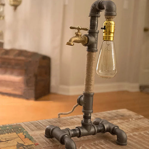 SteamLume – Steampunk Table Lamp with Industrial Vintage Design, Retro Decorative Lighting