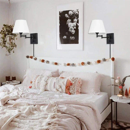 FlexiGlow - LED Wall Lamp with Fabric Shade Adjustable Wall Lamp