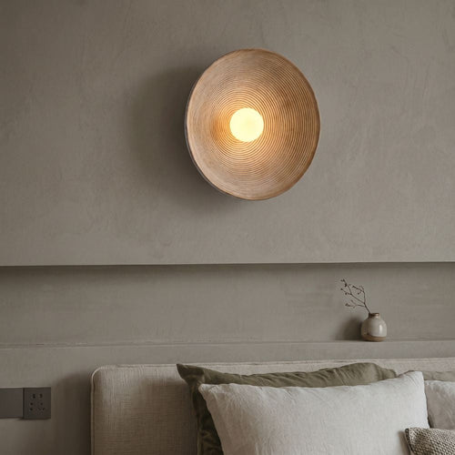 Textured Round Resin Wall Lamp