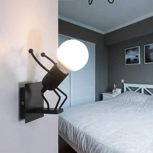 RobotGlow - Creative Robot Wall Lamp in Industrial Style