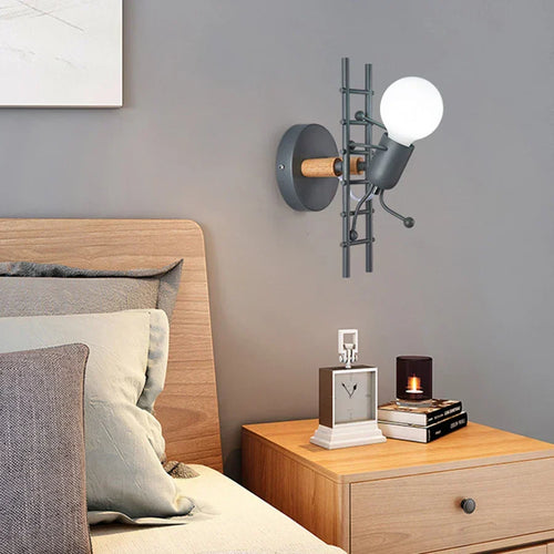 RobotGlow - Creative Robot Wall Lamp in Industrial Style