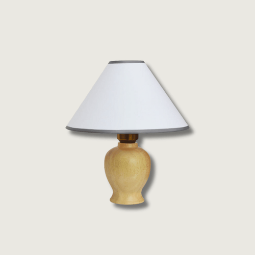 LumiWood - Table Lamp with Wooden Base and Fabric Shade