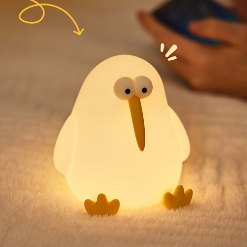 KiwiGlow - Kiwi Bird LED Night Light, USB Rechargeable with Dimmable Touch Sensor