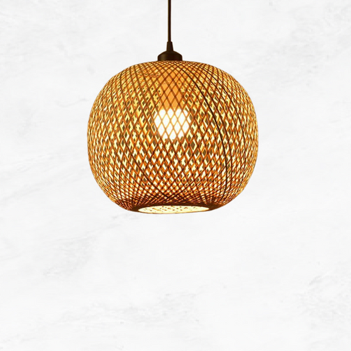 Boho High-Quality Handwoven Rattan Pendant Light for Indoor and Outdoor Spaces