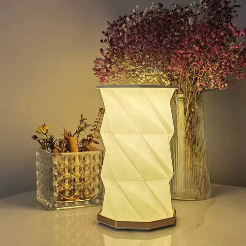 CrystalGlow - Rechargeable Crystal Table Lamp, Wireless LED Lighting with Dimmer Function