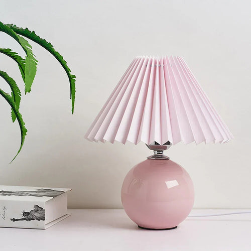 ClassicGlow - Vintage Table Lamp with Pleated Shade