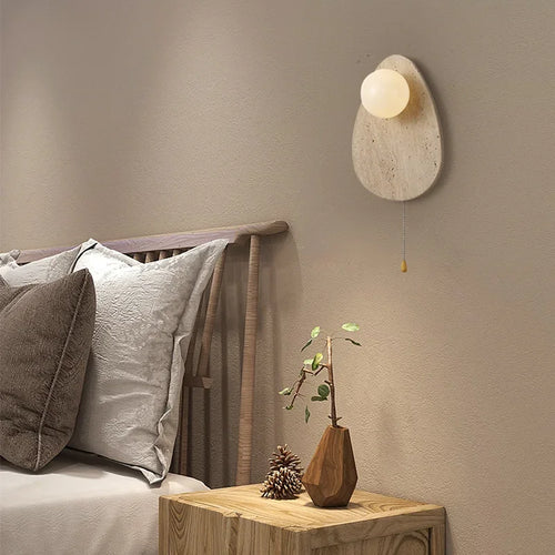 RusticStone - Handmade Natural Stone Wall Lamp for Ambient Lighting