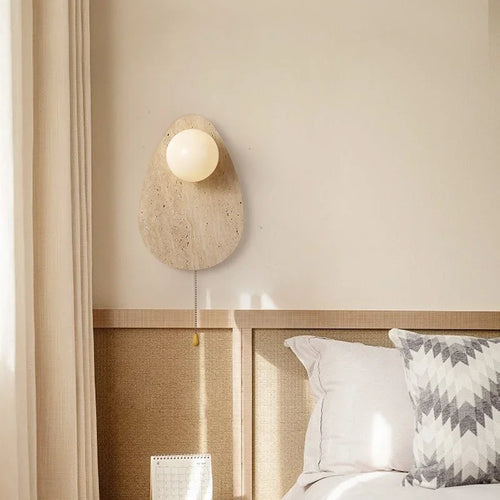 RusticStone - Handmade Natural Stone Wall Lamp for Ambient Lighting