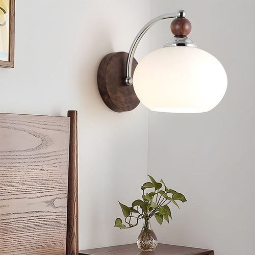 Modern Mushroom Glass Shade Wall Lamp