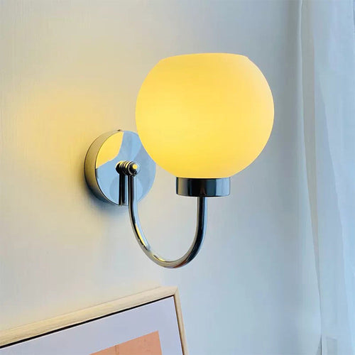 Bauhaus Cream French Glass Wall Lamp