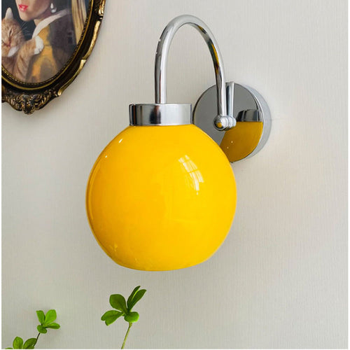 Bauhaus Cream French Glass Wall Lamp