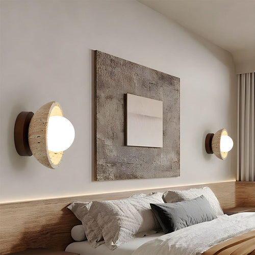 Industrial Modern Beige Stone Wall Lamp