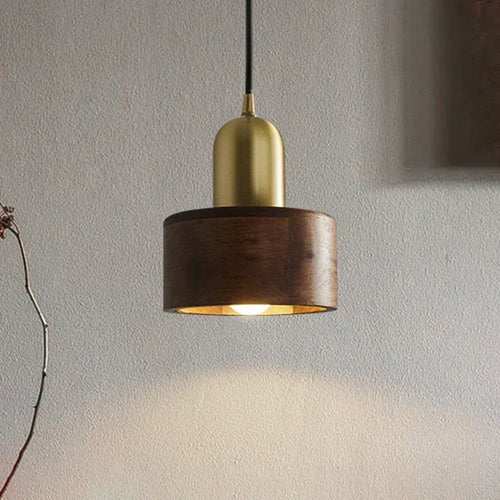 Pendant Light - Wooden Oak Copper Modern