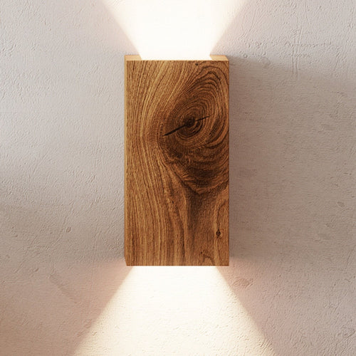 NordicGlow – Rustic Wooden Wall Lamp with LED Lighting for Living Room and Bedroom