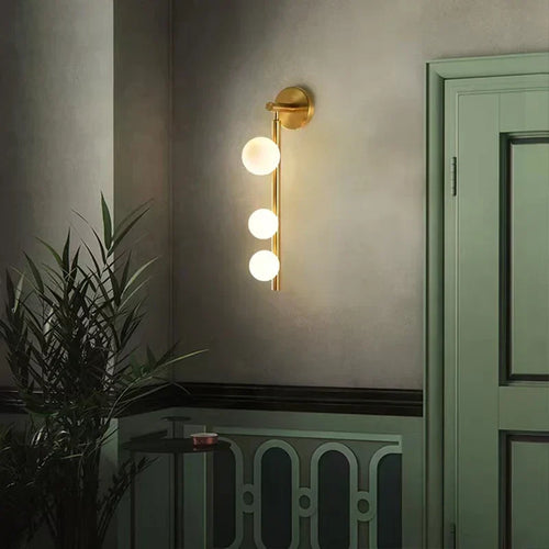 GoldenSphere - Modern Gold Wall Lamp with Glass Globes