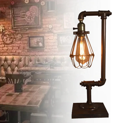 LumiVintage – Industrial Vintage Metal Table Lamp, Retro Loft Design for Living Room, Office and Bedroom