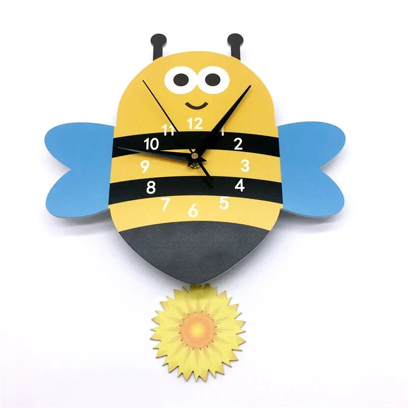 Children's Pendulum Clock with Animal Designs