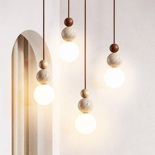 OpalLuxe - Modern Travertine Pendant Light