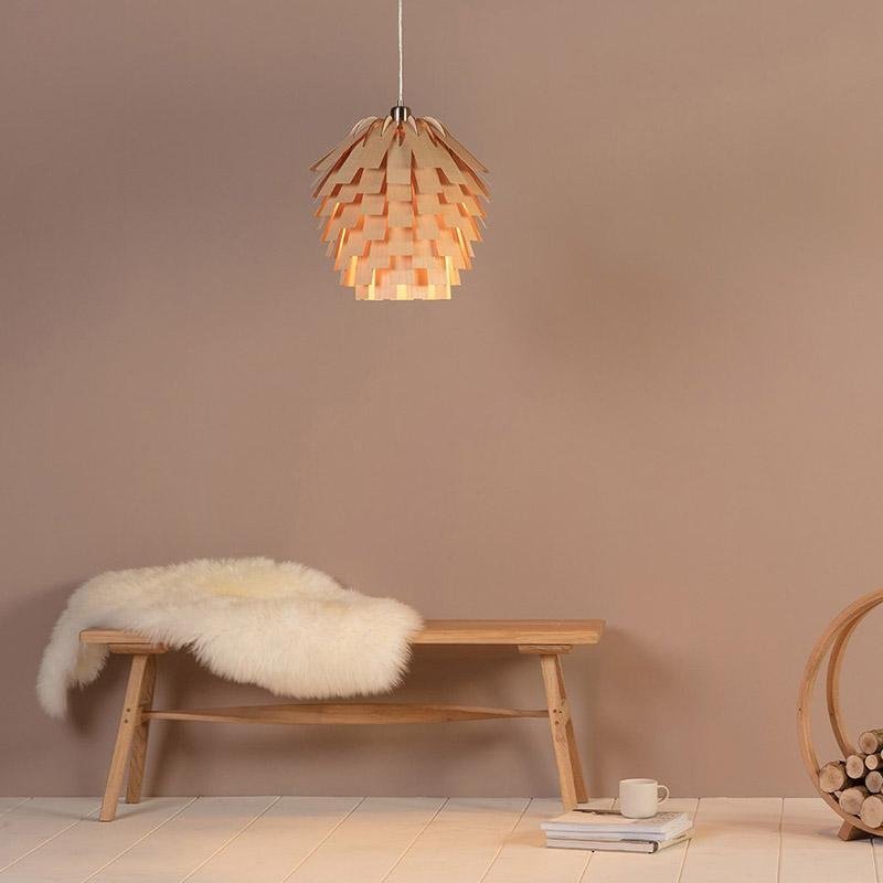 Artistic Artichoke Wooden Rustic Pendant Light
