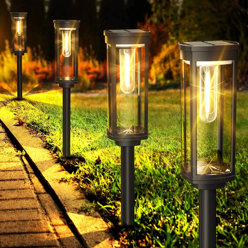 Outdoor LED Floor Lights – Solar-Powered, Glass Housing