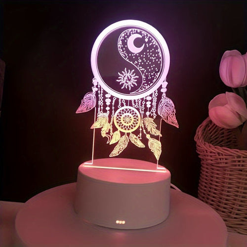DreamCatcherGlow - 3D LED Night Light with USB Power