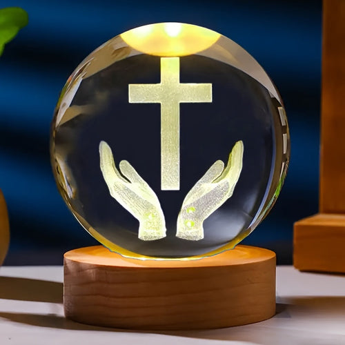 CrystalGlow - Traditional 3D Engraved Crystal Night Light
