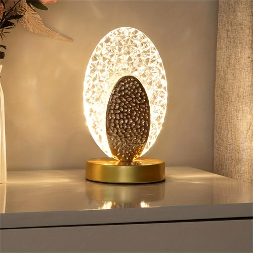 FeatherLamp - USB Touch Table Lamp with Peacock Feather Design, Infinitely Dimmable LED Light