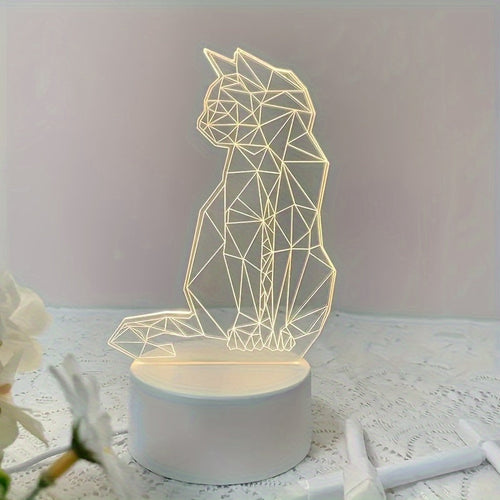 CatLight - Geometric 3D Cat Night Light USB Table Lamp
