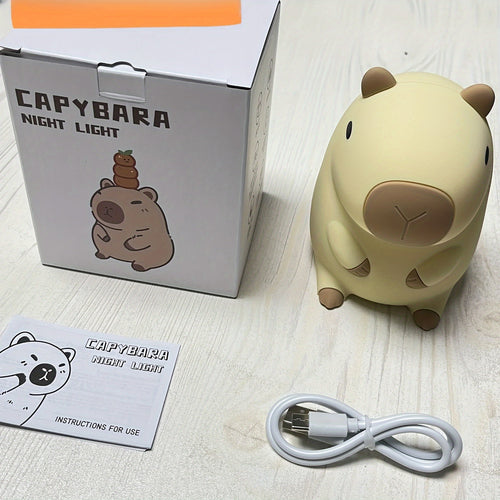 CapyGlow - Cute Capybara Night Light with USB Rechargeable Silicone Lamp