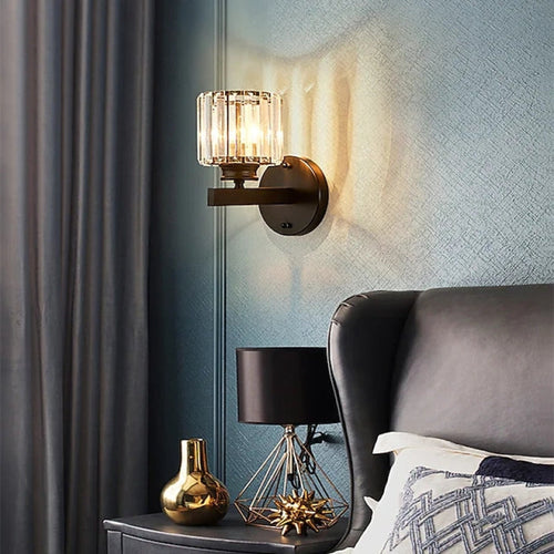 Herbert Modern LED Wall Light - Indoor - Black - Bedroom - Crystal/Metal