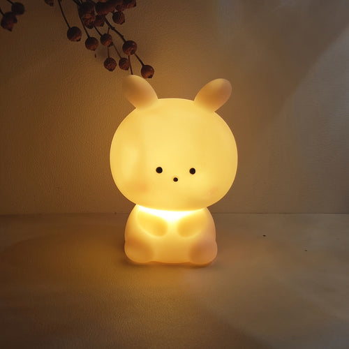 BunnyBright - Big-Head Rabbit LED Table Lamp with Battery Power and Anime Design
