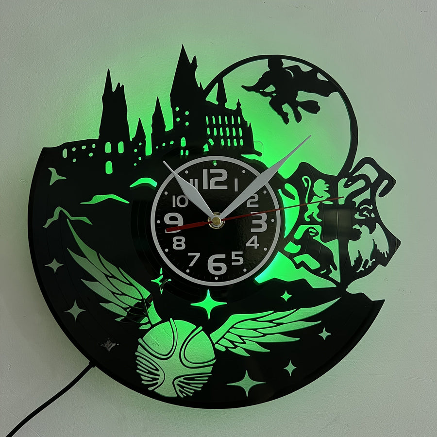 Silent LED Vinyl Record Wall Clock – for Living Room, Bedroom, Kitchen & Office Décor
