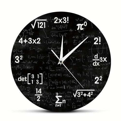 MathMirror – Silent Acrylic Wall Clock with Mathematical Formulae