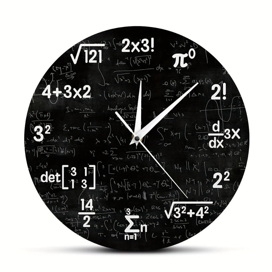 MathMirror – Silent Acrylic Wall Clock with Mathematical Formulae