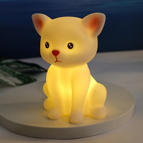 KittyGlow - Cute Kitten Table Lamp with LED Light and Battery Power