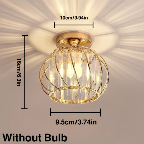 CrystalGlow - Luxury Crystal Hallway Light, Black/Gold