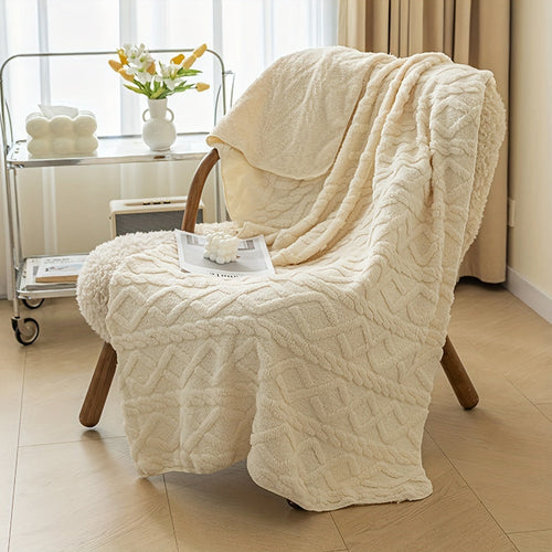 Lamb Fleece Blanket – Soft Warm Multi-Purpose Flannel Blanket for Bed, Sofa & Travel