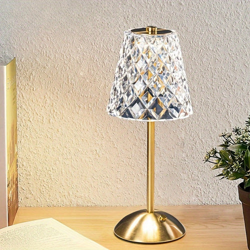 CrystalLux - Three-Colour LED Table Lamp with Luxury Crystal Design and Touch Switch