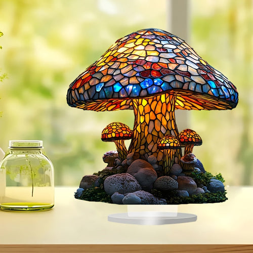 MushroomGlow - Bohemian Acrylic Table Lamp Without Electricity