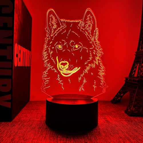 WolfLight - 3D Night Light with Touch Control and Black Base