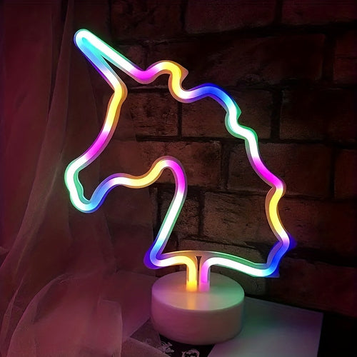 UnicornGlow - Neon Unicorn USB Table Lamp for Party & Decoration