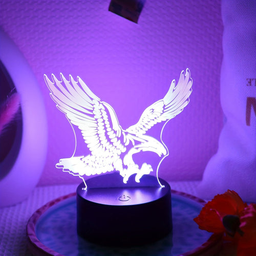 EagleLight - 3D LED Night Lamp with Touch Control, 7-Color USB Table Lamp