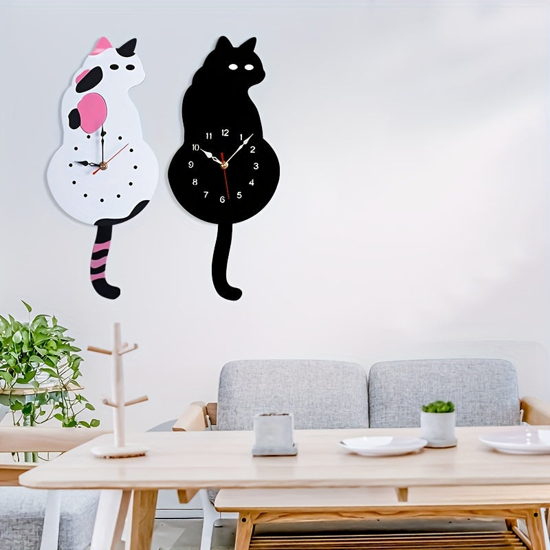 SwingTail - Swinging Cat Tail Wall Clock with Silent Mechanism
