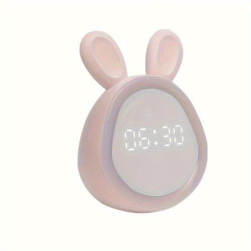 Cute Rabbit Alarm Clock – with Night Light and USB Charging