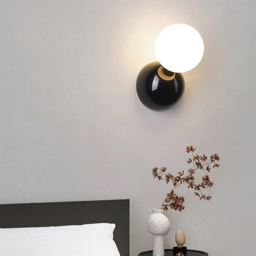 Nova Modern LED Indoor Wall Light - Black/White Metal, Living Room
